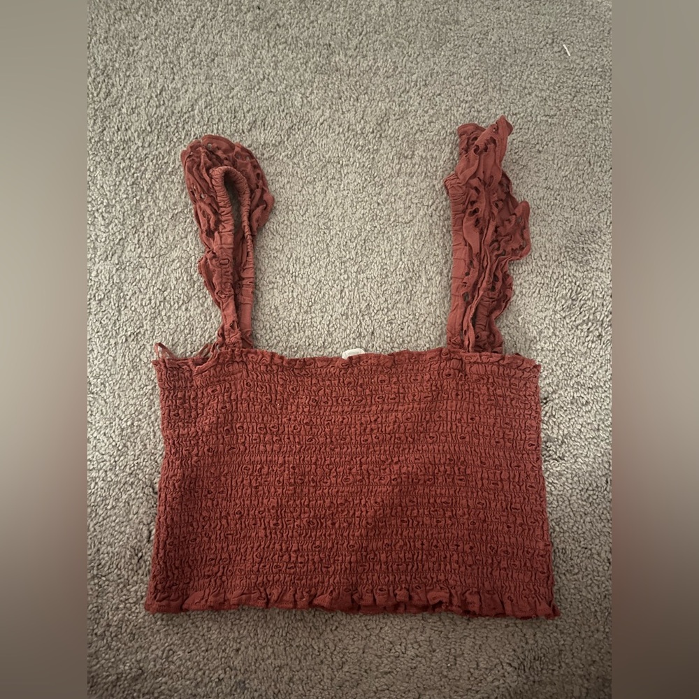 Super cute dark coral crop top!!